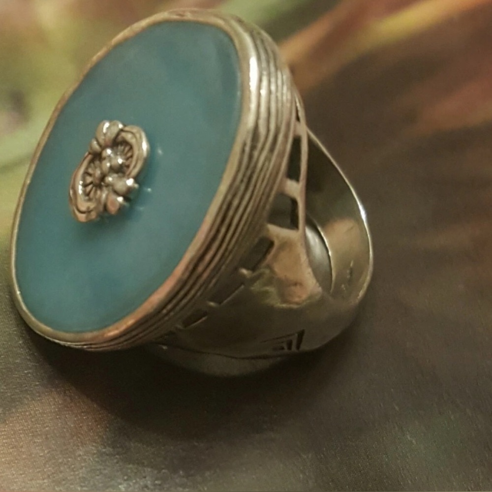ISO In Search Of Retired SILPADA Silver Amazonite Ring Size R2358. Sz 7-8